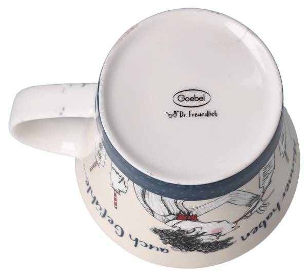 Tasse Freundlieb - Männer haben Gefühle Blau - Weiß - Porzellan - 11 x 10 x 14 cm