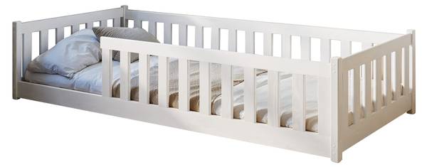 Kinderbett Bertil 90x200 mit Matratze Weiß