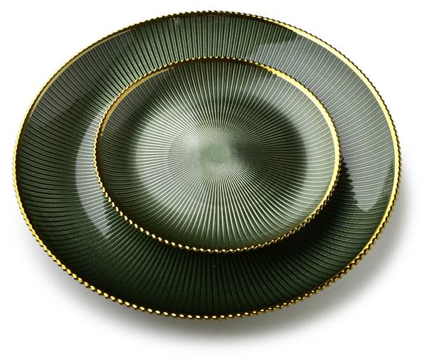 Teller GREENIE Grün - Glas - 33 x 4 x 33 cm
