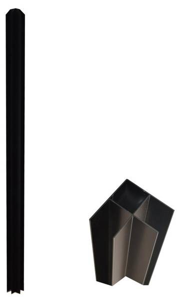 Zubehör für Glaswände BAYVIEW Schwarz - Metall - 4 x 130 x 4 cm