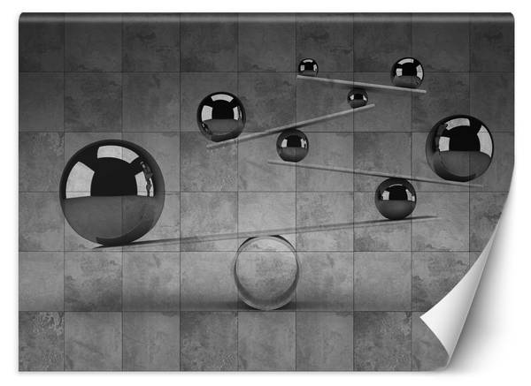 Fototapete Beton Kugeln 3D Effekt 254 x 184 cm