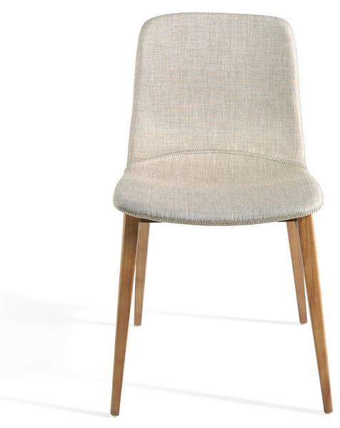 Stuhl  4049 Beige - Braun - Mischgewebe - Strukturstoff - Flachgewebe - Webstoff - 60 x 78 x 48 cm