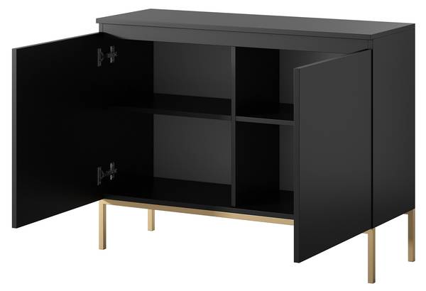 Sideboard BEMMI Schwarz - Melamin - 28 x 77 x 35 cm