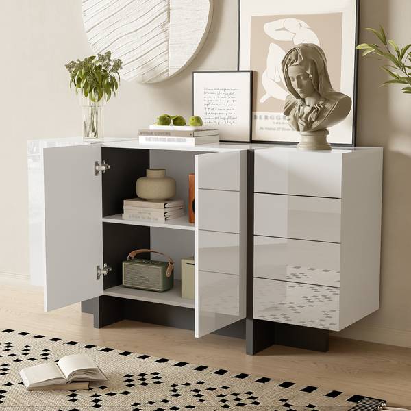 Sideboard O110127 Weiß - Holzwerkstoff - 150 x 81 x 40 cm