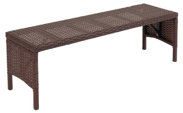 Poly-Rattan Sitzbank G16 Braun - Polyester - Stahl - Polyethylen - 112 x 35 x 30 cm
