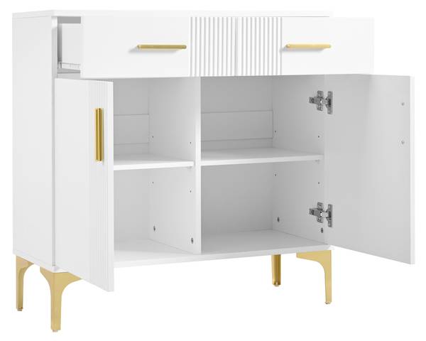 Sideboards FluxIna Weiß - Holzwerkstoff - 80 x 80 x 35 cm