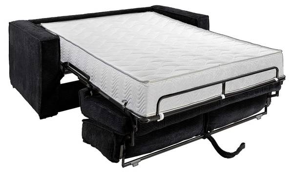 Schlafsofa LORETO Schwarz - Textil - 195 x 90 x 223 cm