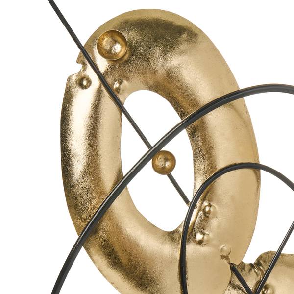 Dekofigur LUSK Schwarz - Gold - Metall - 30 x 63 x 12 cm