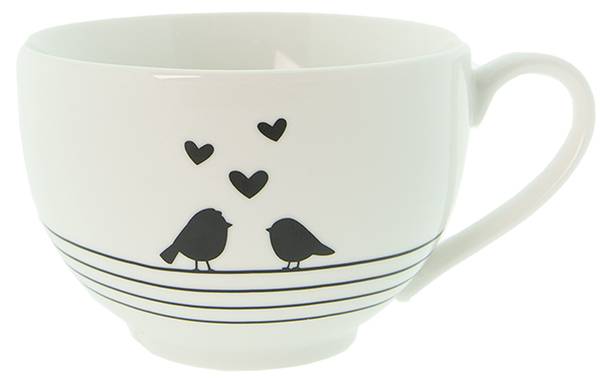 Tasse mit Untertasse Oscar&Cups Weiß - Porzellan - 14 x 9 x 14 cm