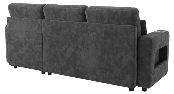 Schlafsofa ChenilLade Ⅲ Grau - Chenille - 131 x 85 x 206 cm