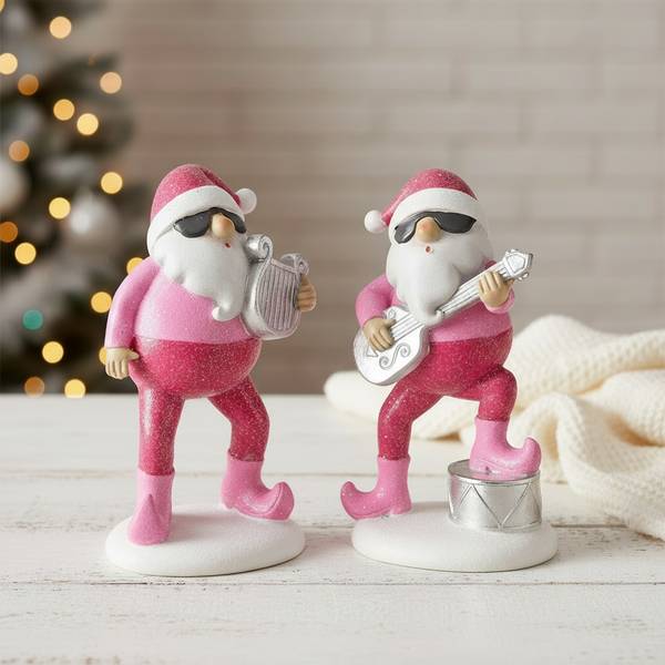 Weihnachtsmann Figuren Matthew 2er Set Pink - Kunststoff - 7 x 16 x 10 cm
