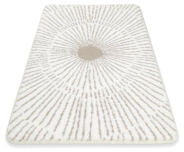 Badteppich Jasbeer Beige - Weiß - Polyester - 80 x 2 x 150 cm