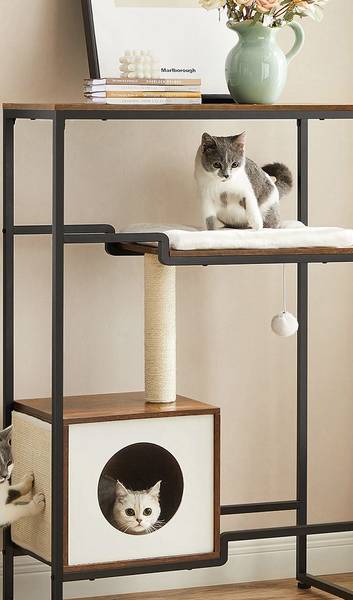 Katzenbaum Mbabane Braun - Holzwerkstoff - 34 x 114 x 74 cm