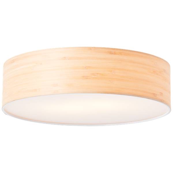 dimmbare Deckenlampe im Nature Stil, Ø Weiß - Holz teilmassiv - 38 x 10 x 38 cm