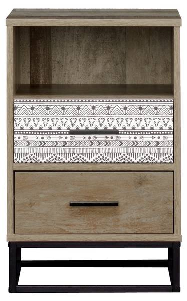 MAILBOX Nachtkommode Braun - Grau - Holzwerkstoff - 40 x 62 x 38 cm
