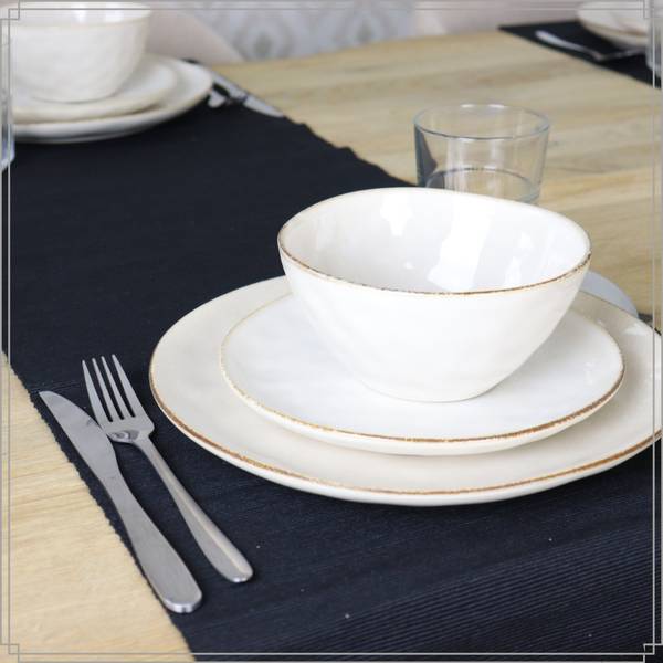Geschirrset Maple 18er-set Beige - Naturfaser - 27 x 2 x 27 cm