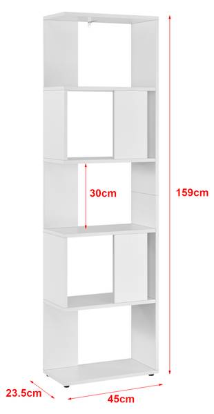 Bibliothèque Aneby Blanc - Bois manufacturé - 45 x 159 x 24 cm