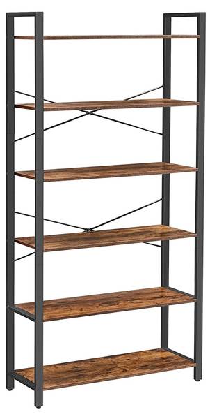 Bücherregal Standregal Bilāspur Braun - Holzwerkstoff - 30 x 186 x 80 cm