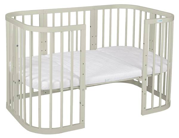 Babybett CLASSIC 7in1 2-tlg. Grün - Buche - 78 x 81 x 128 cm