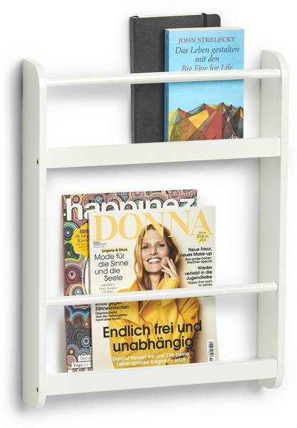 Wandregal m. 2 Ablagen, MDF, weiß Weiß - Holzwerkstoff - 9 x 56 x 42 cm