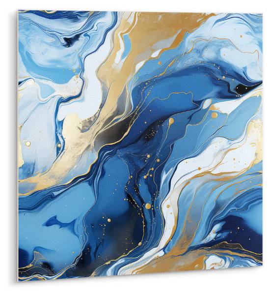 Selbstklebende Fliesen (9 St.) Abstrakt Blau - Polyester PVC - 30 x 30 x 1 cm