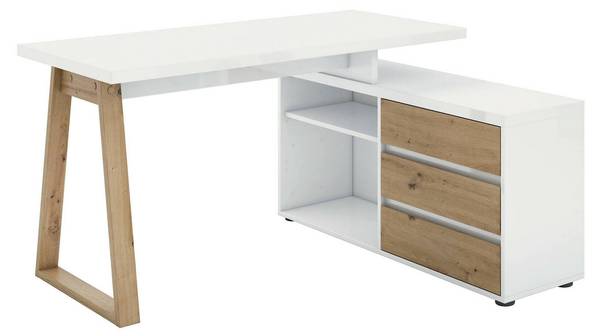 Schreibtisch Hachette Weiß - Holzwerkstoff - 120 x 75 x 135 cm