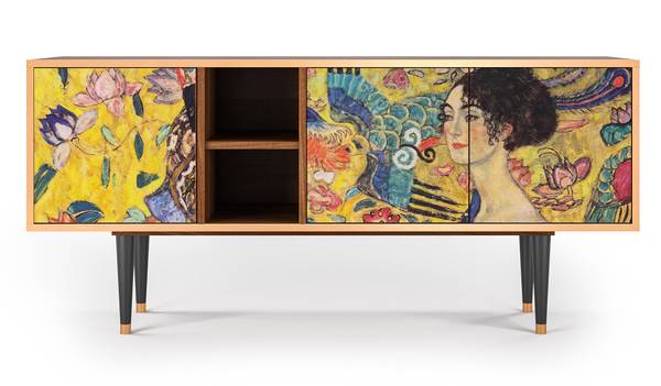 TV-Lowboard T5 Walnuss Gelb - Holzwerkstoff - 150 x 69 x 41 cm