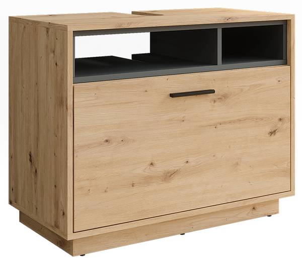 Ijdelheidseenheid Beatrice 54888 antracietkleurig - eikenhouten look