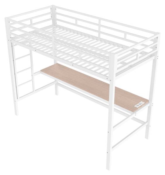 Hochbett Markus Weiß - Holzwerkstoff - Metall - 95 x 183 x 204 cm