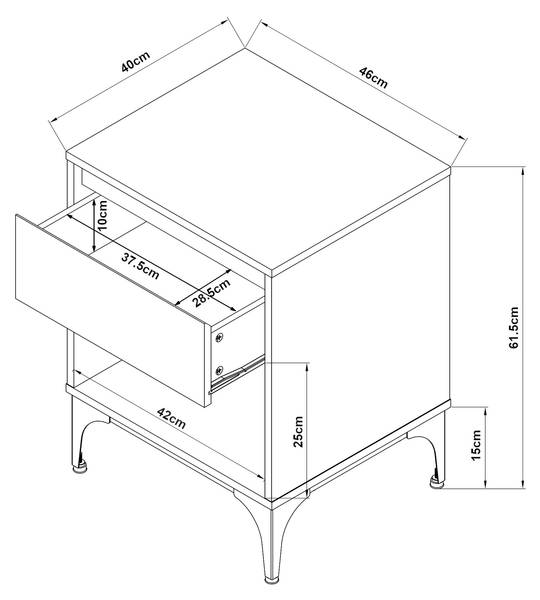 Beistelltisch Kistiandi Eiche Hell Dekor