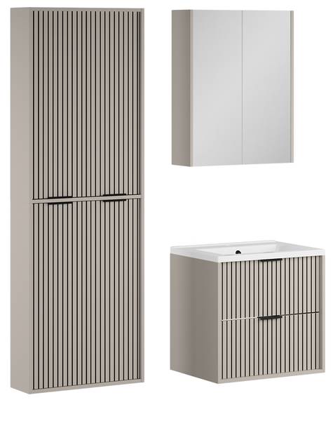Meubles bain Ruford 59634 lot de 4 Beige - Acier - 60 x 57 x 45 cm