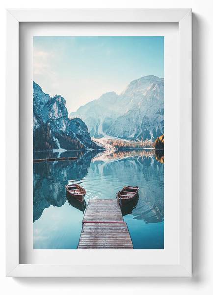 Bild Ruhige Boote auf dem Wasser Weiß - 20 x 30 cm