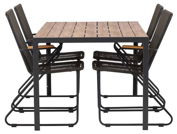 Set de jardin Break 5 pièces Noir - Métal - 90 x 74 x 150 cm