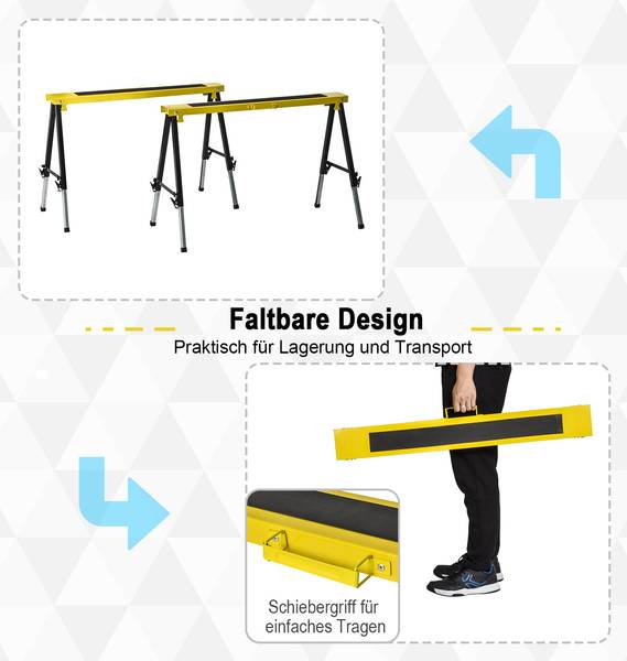 Werkbank B40-026 Schwarz - Metall - 49 x 90 x 100 cm