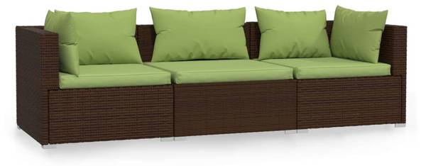 Salon de jardin 3013629-4 (lot de 3) Marron - Vert
