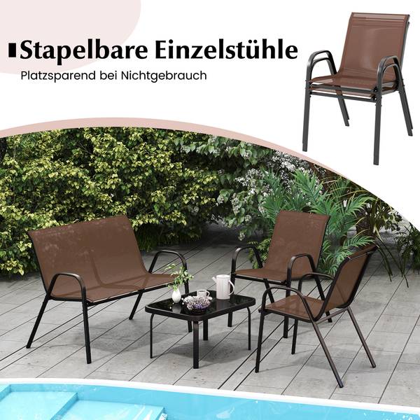 Gartenmöbel Set ZB33834(4-tlg.) Braun