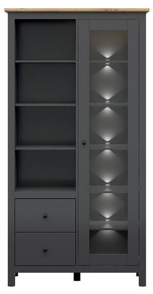 Geschirrschrank Duck Grau - Holzwerkstoff - 106 x 203 x 44 cm
