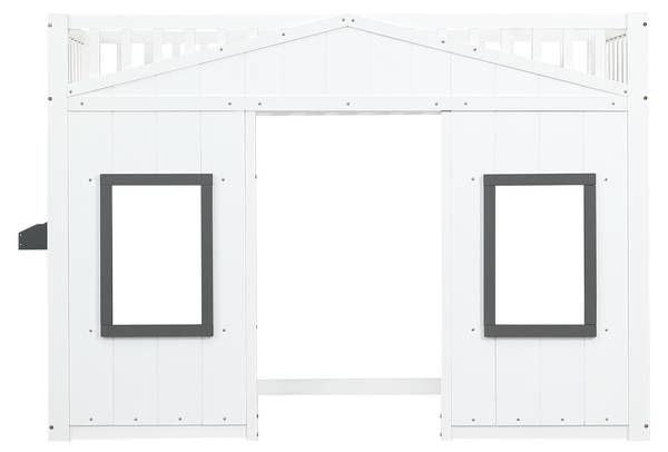 Hoogbed AtticHomey Ⅰ wit - plaatmateriaal op houtbasis - massief hout - 95 x 146 x 218 cm