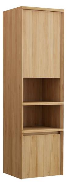 Badschrank KUPANG Beige - Holz teilmassiv - 40 x 140 x 35 cm