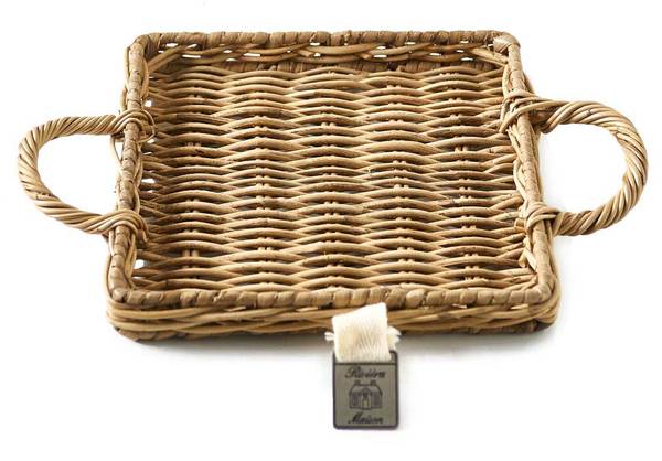 Tablett Rustic Rattan Mini Braun - Weide - 17 x 2 x 17 cm