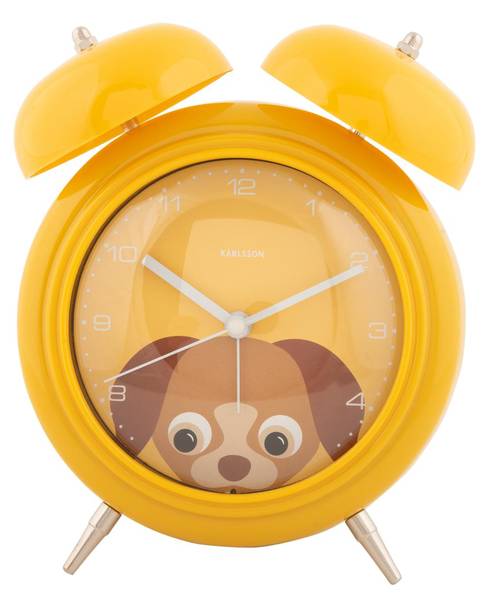 Wecker Peekaboo Dog Gelb - Kunststoff - 7 x 19 x 16 cm