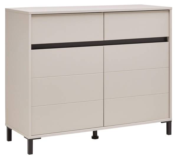 Kommode ARRAN Beige - Schwarz - Holzwerkstoff - 106 x 90 x 40 cm