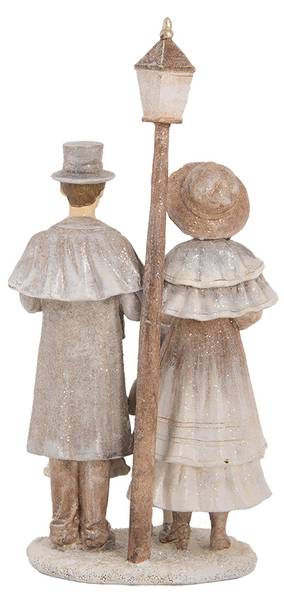 Kerstdecoratie Beeld Xmas&Van beige - kunststof - 11 x 30 x 15 cm