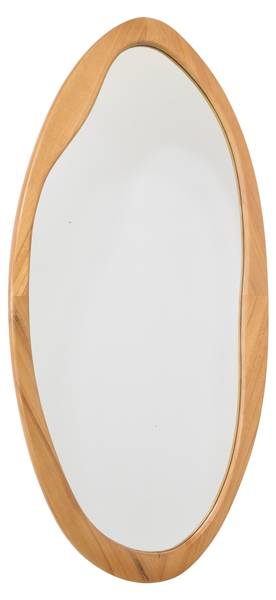 Wandspiegel Yin Braun - Glas - Massivholz - 60 x 120 x 10 cm