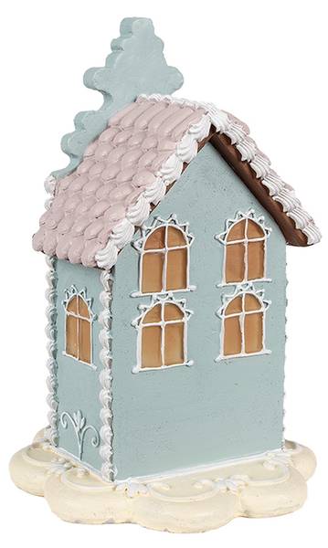 Lebkuchenhaus Neumunster Blau - Kunststoff - 13 x 20 x 13 cm