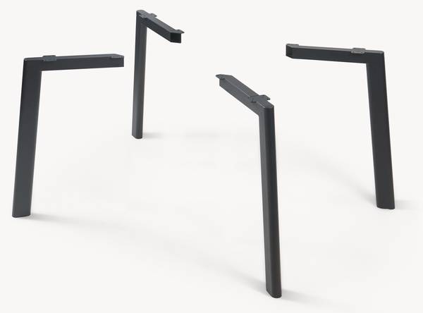 Tischbein Hostang 4er Set Schwarz - Stahl - 50 x 71 x 8 cm