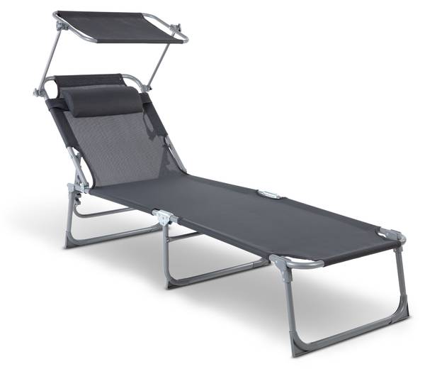 Sonnenliege 1000509 Grau - Metall - Kunststoff - 53 x 29 x 193 cm