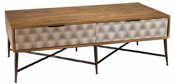 Couchtisch ALIX Braun - Holz teilmassiv - 60 x 42 x 123 cm