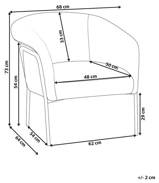 Fauteuil KROSSEN beige - zwart - textiel - 68 x 73 x 64 cm