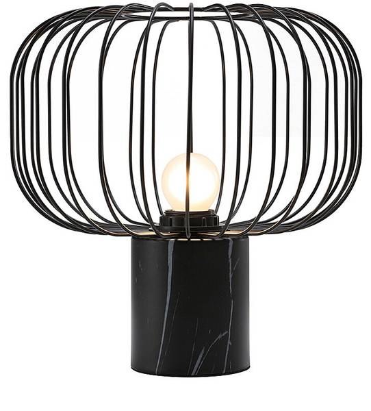 Tischlampe ANDROMAQUE Schwarz - Holz teilmassiv - 26 x 26 x 26 cm